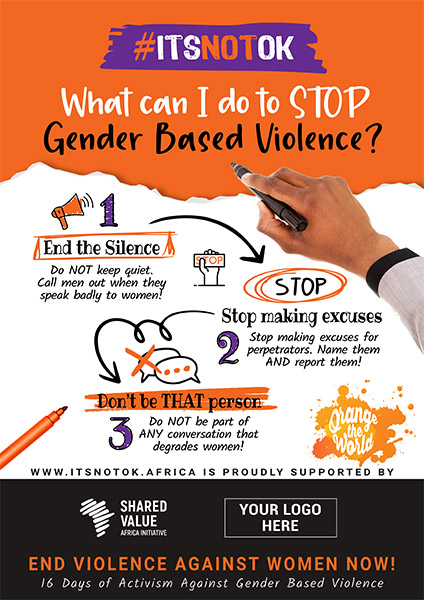 Poster 1 – What can I do to stop Gender Based Violence?